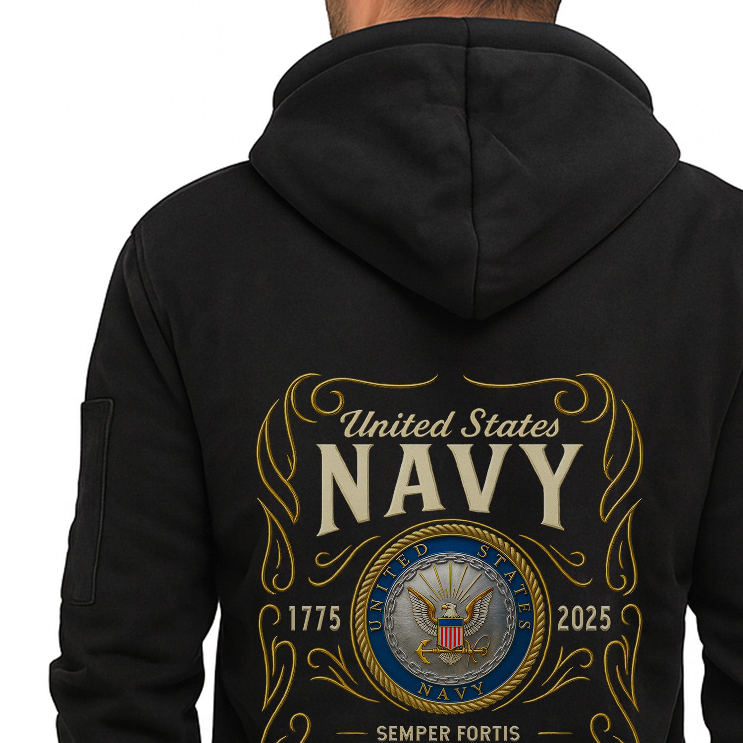 Personalized US Navy Quarter Zip Hoodie KRQZ04
