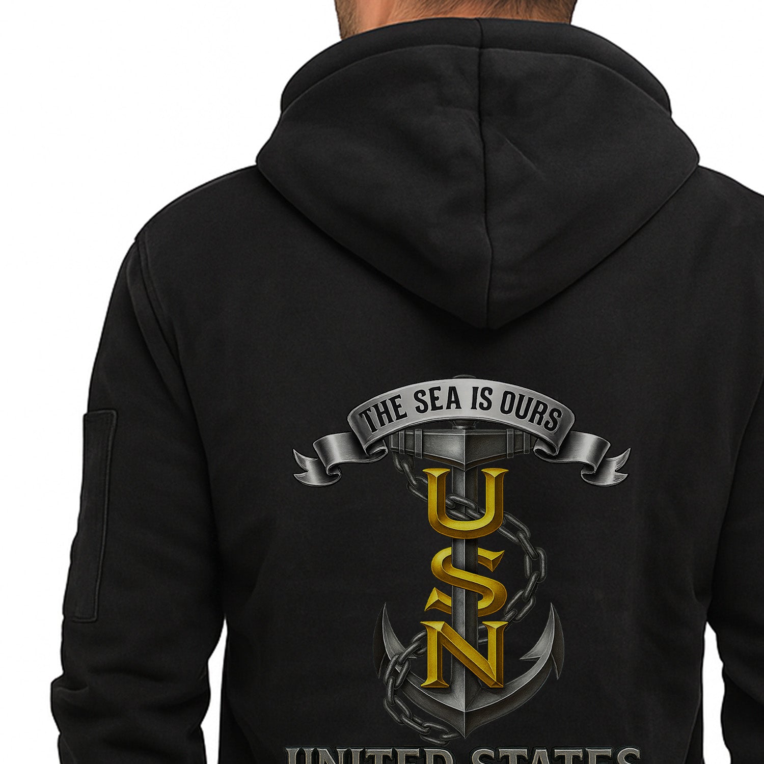 Personalized US Navy Quarter Zip Hoodie KRQZ03