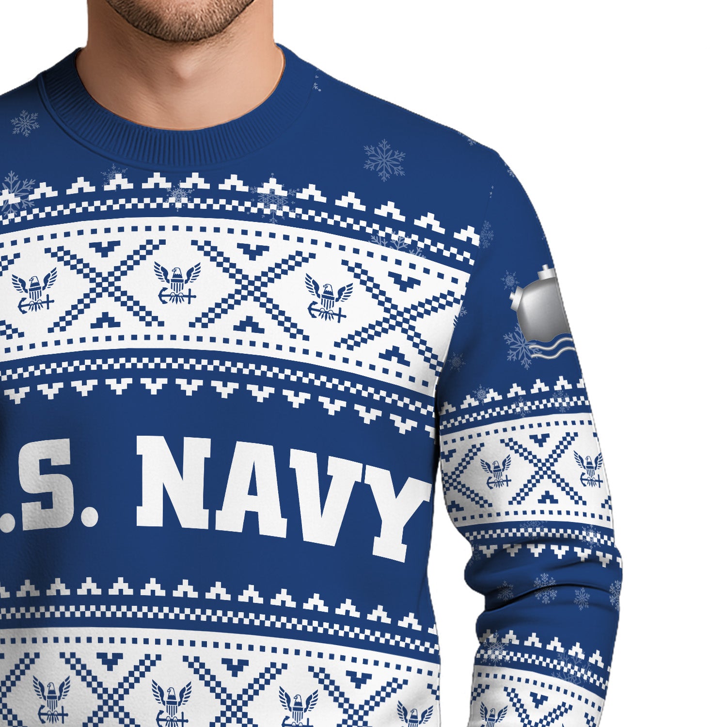 Personalized US Navy Christmas Ugly Sweater UST010