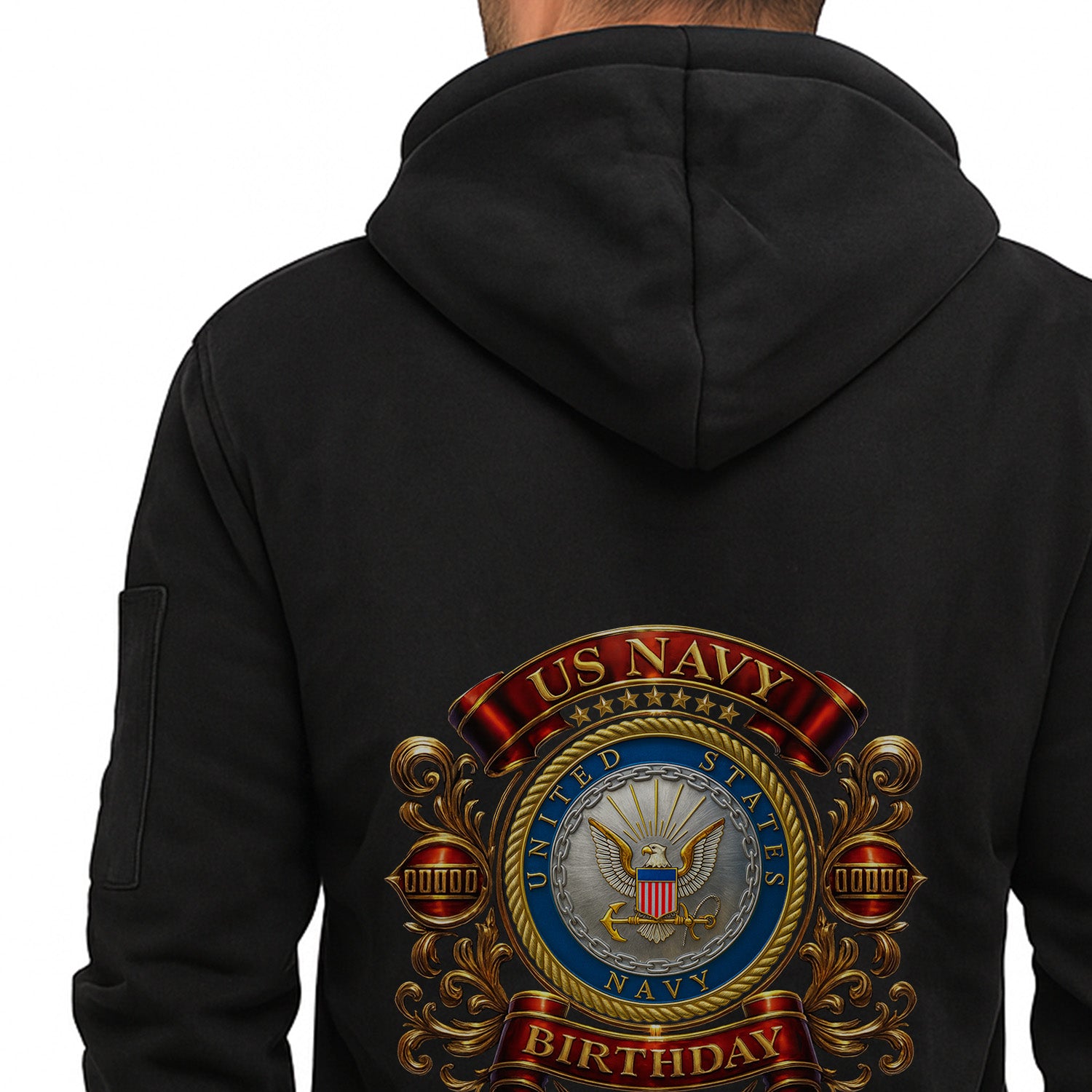 Personalized US Navy Quarter Zip Hoodie KRQZ08