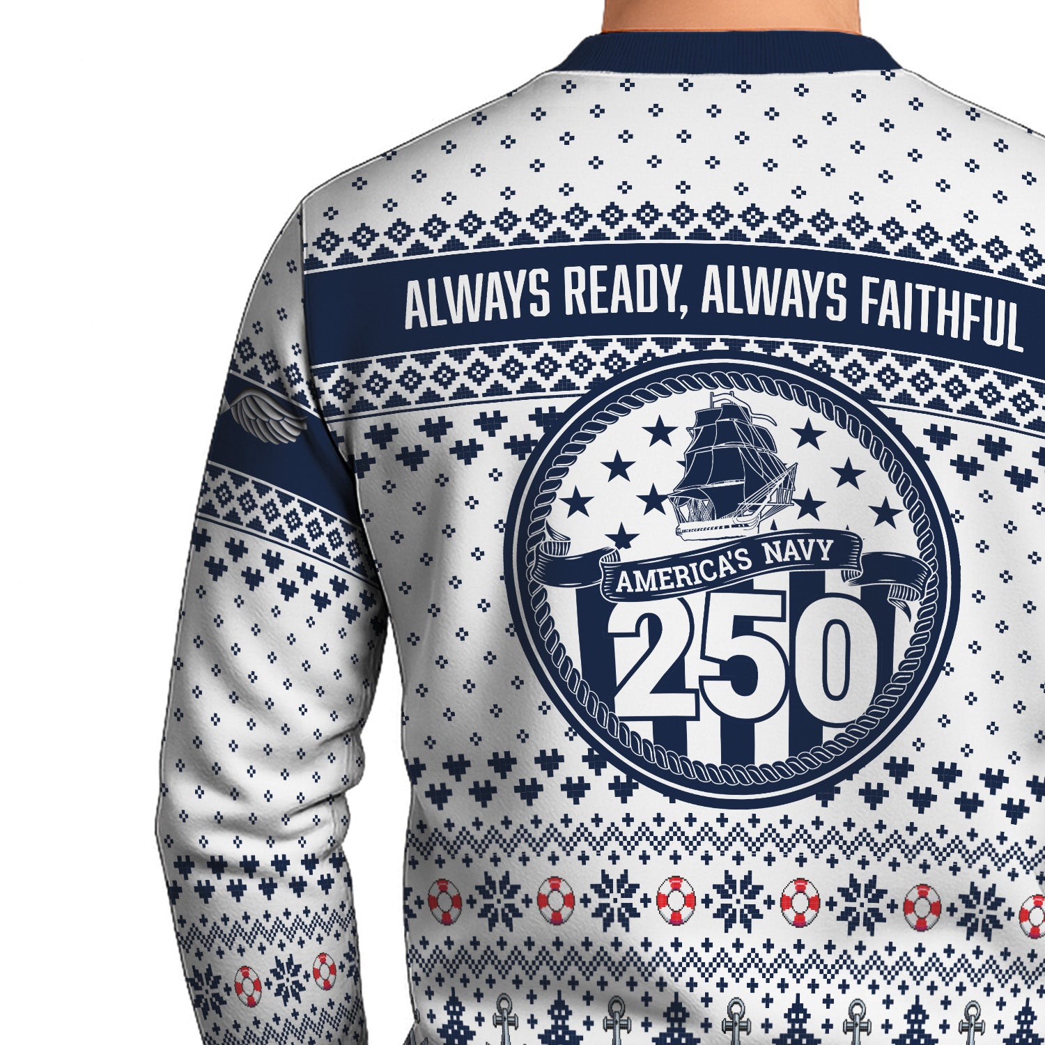 Personalized US Navy Christmas Ugly Sweater UST011