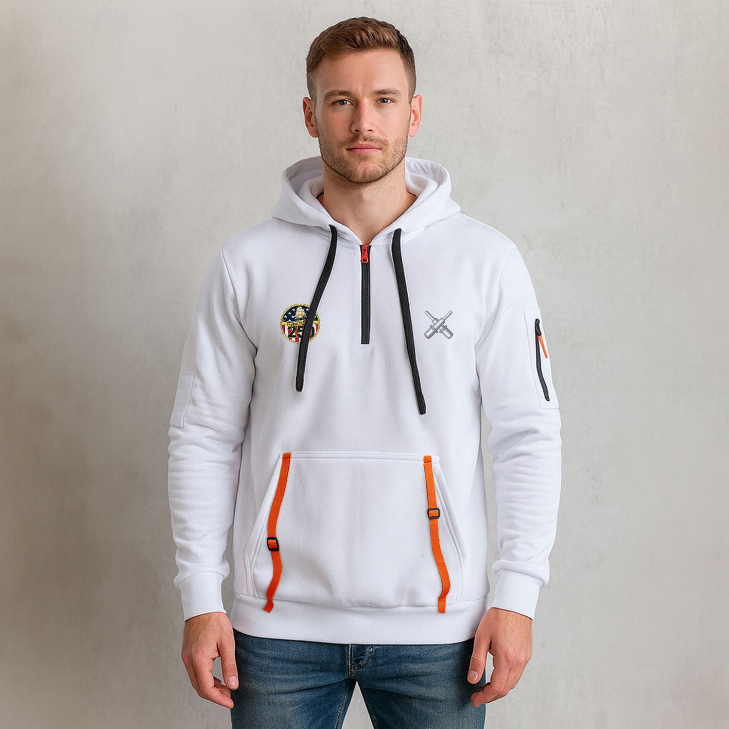 Personalized US Navy Quarter Zip Hoodie KRQZ01