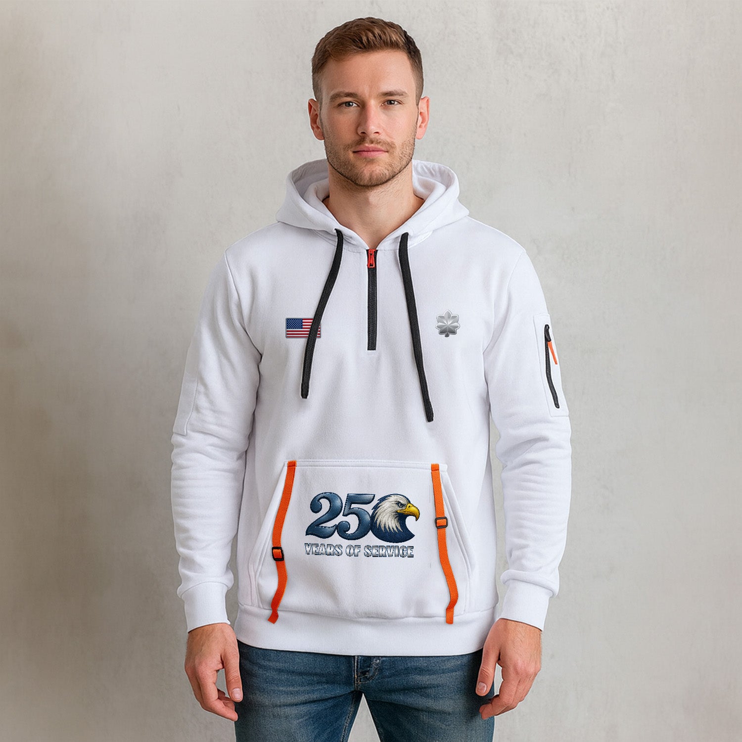 Personalized US Navy Quarter Zip Hoodie KRQZ08