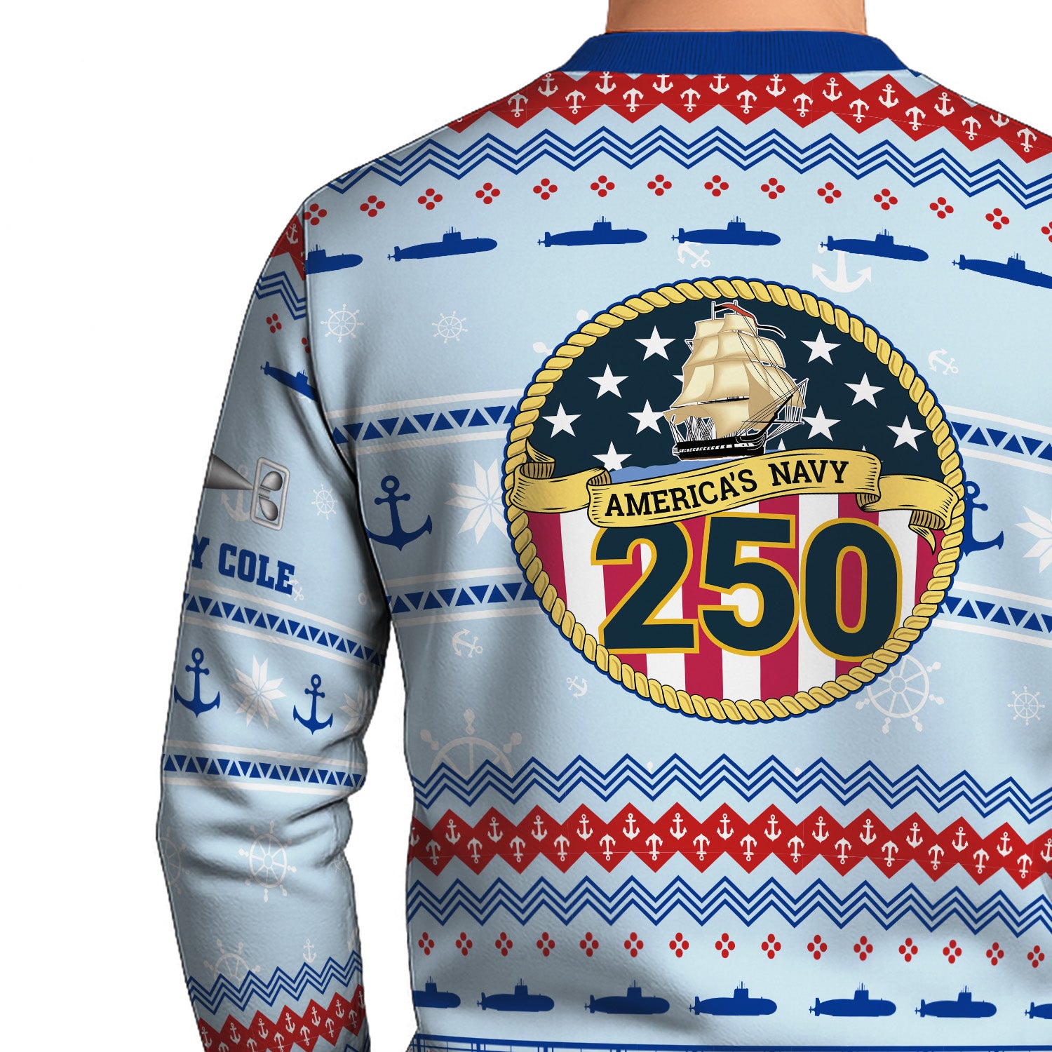 Personalized US Navy Christmas Ugly Sweater UST007