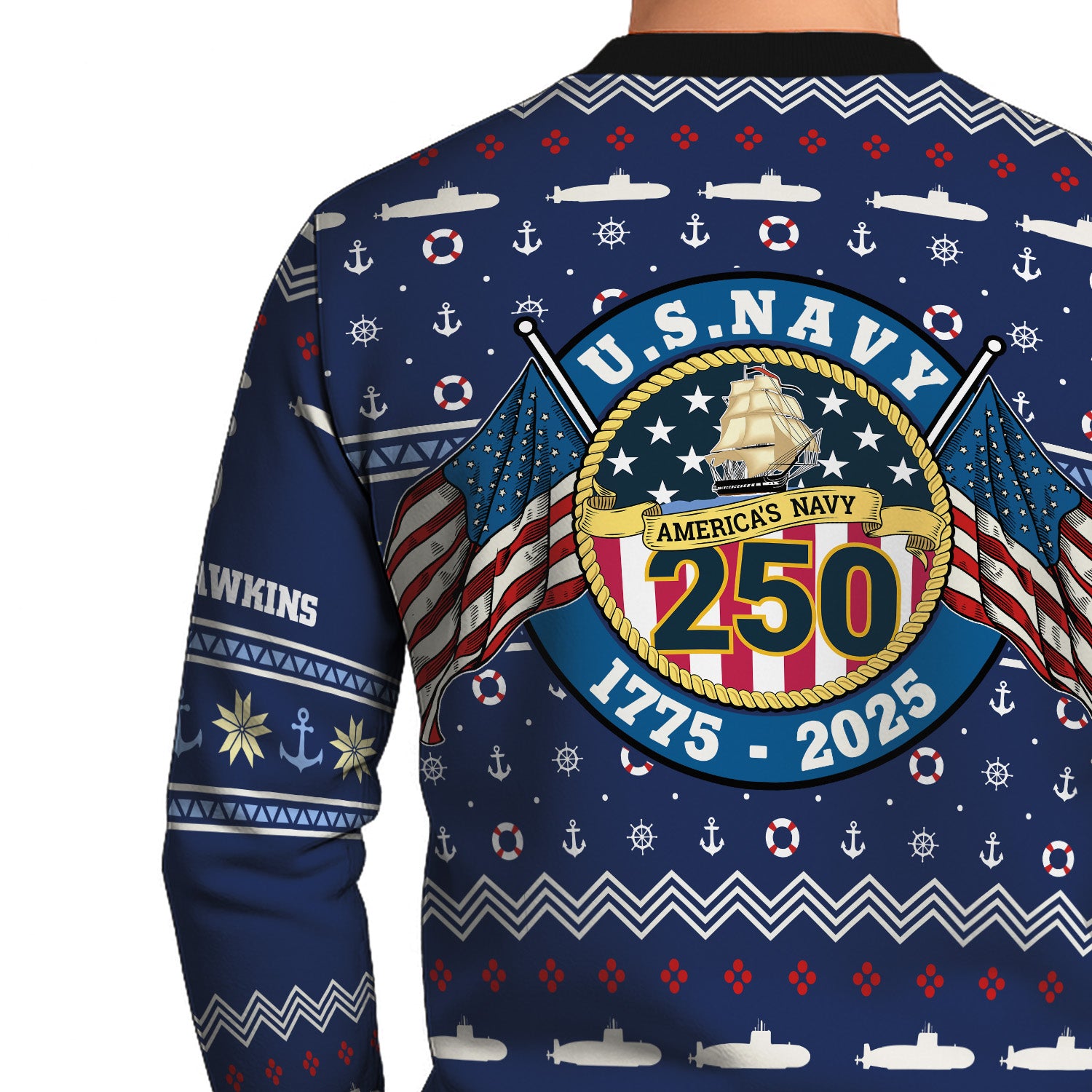 Personalized US Navy Christmas Ugly Sweater UST006