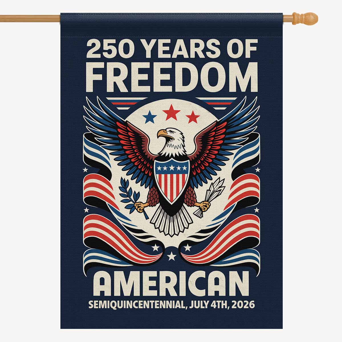250 Years of Freedom House Flag American 1776–2026 Celebration