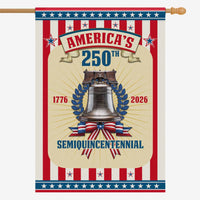 America 250th Semiquincentennial House Flag Liberty Bell Patriotic USA 1776-2026 Independence Banner