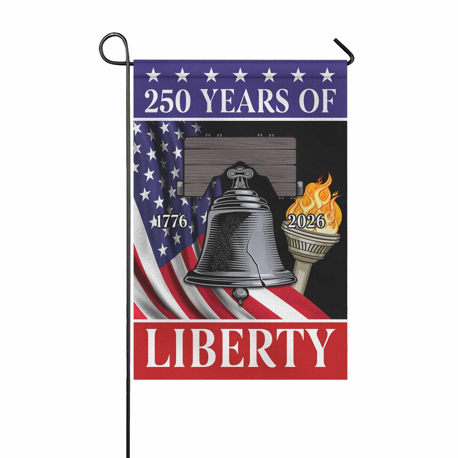 250 Years of Liberty Garden Flag – America 250 Liberty Bell Flag 1776–2026