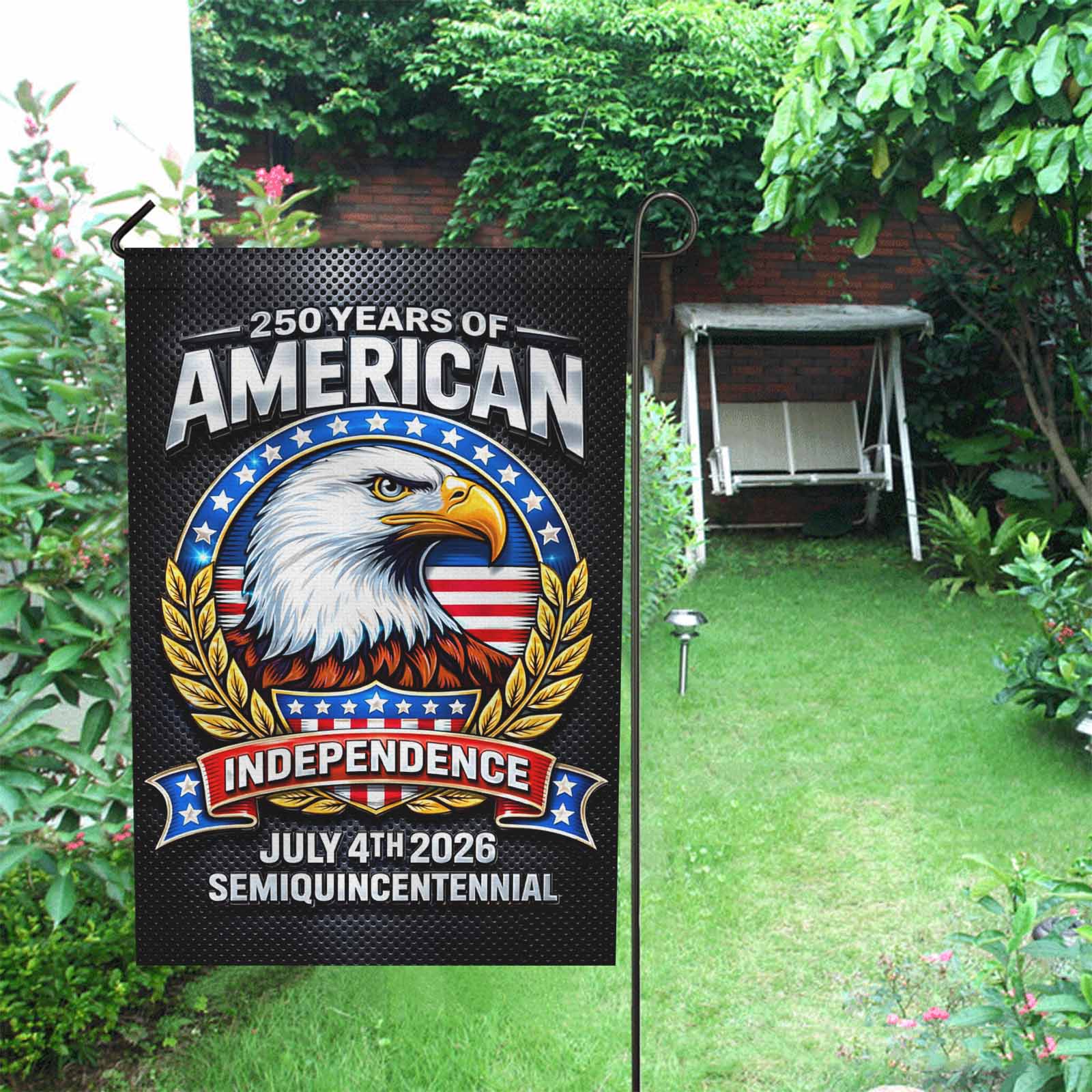 America 250 Garden Flag Patriotic Eagle Independence July 4th 2026 USA Decor