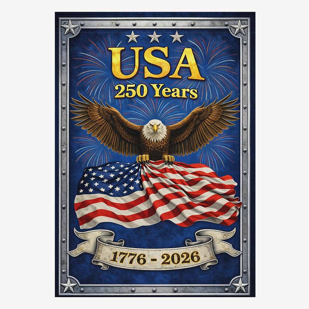 USA 250 Years House Flag ΓÇô 1776ΓÇô2026 Patriotic Anniversary Decor