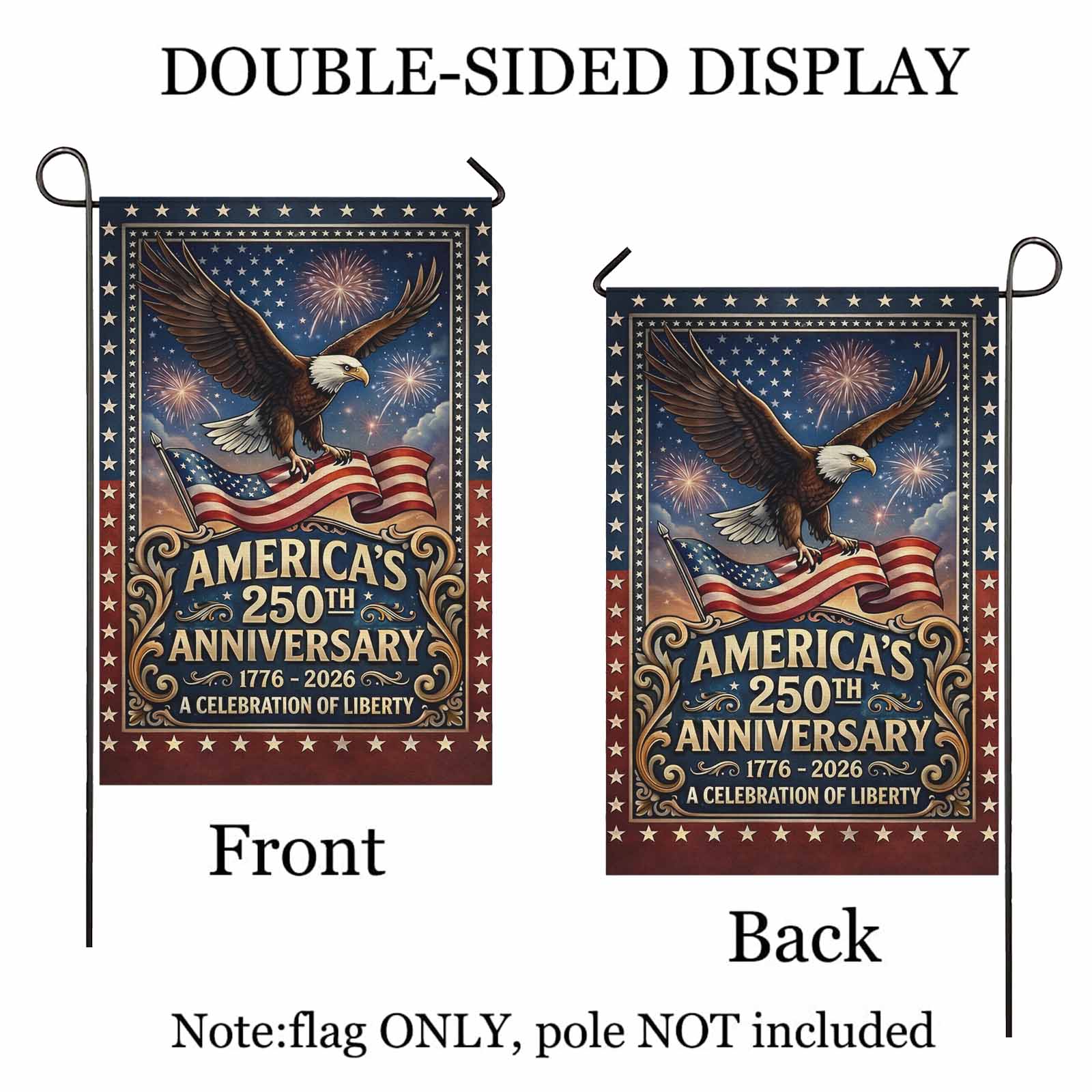 America’s 250th Anniversary Garden Flag 1776–2026 Liberty Decor