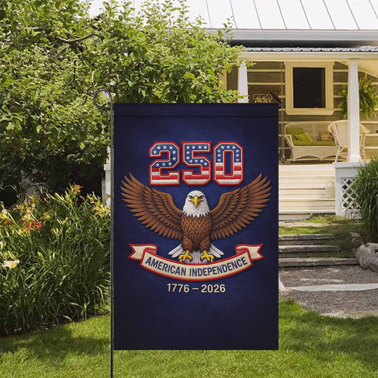 America 250 Garden Flag American Independence Eagle 1776-2026 Patriotic USA Yard Decor