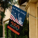 God Family Country House Flag – America 250 Christian Patriotic Blessings Flag