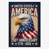 USA 250th Anniversary Patriotic House Flag American Eagle Flag