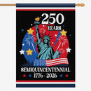 America 250 House Flag – Semiquincentennial 250th Anniversary Liberty 1776–2026