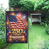 America 250 Years of Freedom Garden Flag 1776–2026 – Patriotic USA Fireworks Yard Decor