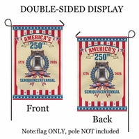 America 250th Semiquincentennial Garden Flag Liberty Bell Patriotic USA 1776-2026 Independence Decor