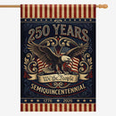 Patriotic Eagle USA 250 Years Independence House Flag