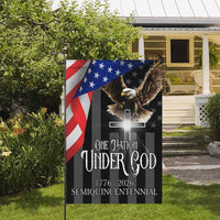 One Nation Under God Garden Flag – America 250 Christian Patriotic Eagle 1776–2026