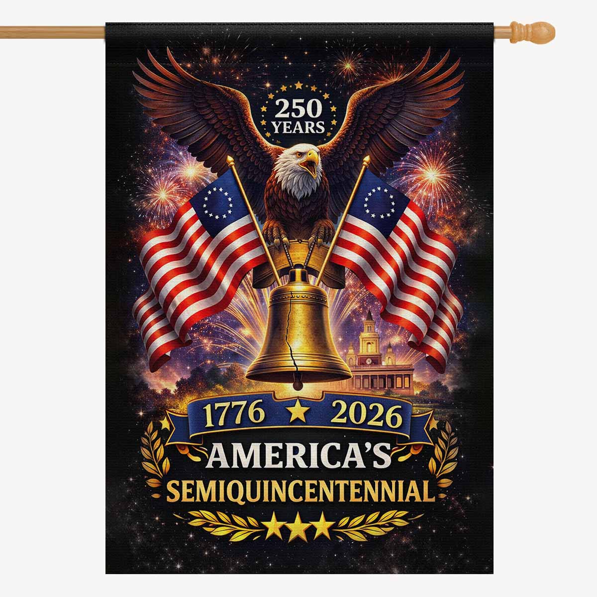 America’s Semiquincentennial House Flag – 1776–2026 250 Years Celebration