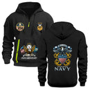 Custom US Navy Ranks Quarter Zip Hoodie TQZ05