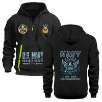 Personalized US Navy Quarter Zip Hoodie TQZ07
