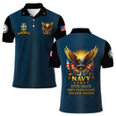 US Navy Polo Shirt – Eagle & Flag Emblem Design with Custom Rank