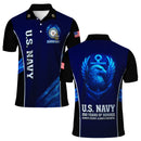 US Navy Polo Shirt – Bold Vertical Text & Navy Seal