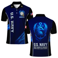 US Navy Polo Shirt – Bold Vertical Text & Navy Seal