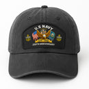 Premium Washed Denim Cap – Embroidered-Effect Print DC004