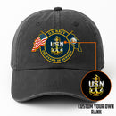 Custom Ranks & Text Premium Washed Denim Cap DC012