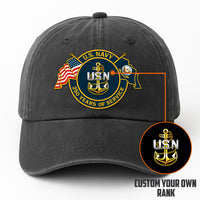 Custom Ranks & Text Premium Washed Denim Cap DC012