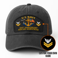 Premium Washed Denim Cap – Embroidered-Effect Print DC003