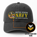 Premium Washed Denim Cap – Embroidered-Effect Print DC007