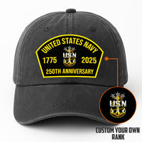 Custom Ranks & Text Premium Washed Denim Cap DC008