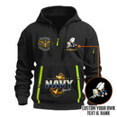 Personalized US Navy Quater Zip Hoodie JQZ11