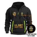 Personalized US Navy Quater Zip Hoodie JQZ02