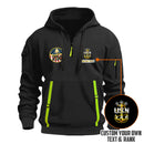 Personalized US Navy Quater Zip Hoodie JQZ01