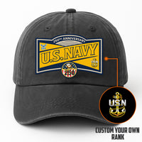 Custom Ranks & Text Premium Washed Denim Cap DC016