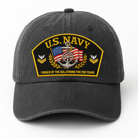 Premium Washed Denim Cap – Embroidered-Effect Print DC009