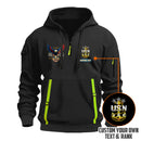Personalized US Navy Quater Zip Hoodie JQZ05