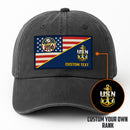 Custom Ranks & Text Premium Washed Denim Cap DC017