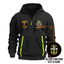 Personalized US Navy Quater Zip Hoodie JQZ04