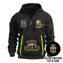 Personalized US Navy Quater Zip Hoodie JQZ10