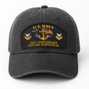 Premium Washed Denim Cap – Embroidered-Effect Print DC003