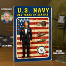 Personalized US Navy 250th Years Of Service Custom Figure Uniform Acrylic Block