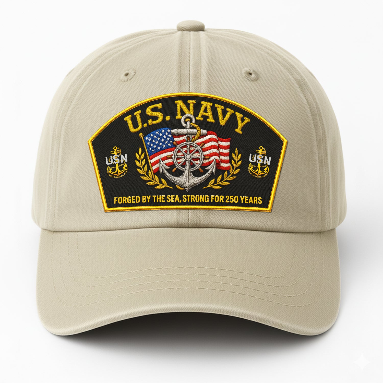 Premium Washed Denim Cap – Embroidered-Effect Print DC009