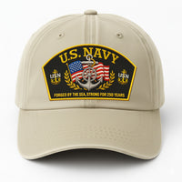 Premium Washed Denim Cap – Embroidered-Effect Print DC009