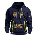 Personalized US Navy Quater Zip Hoodie JQZ02