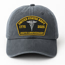 Premium Washed Denim Cap – Embroidered-Effect Print DC002